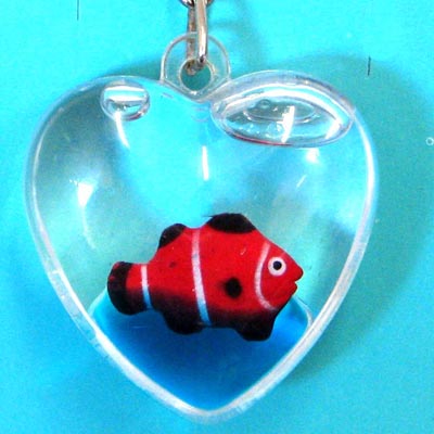 Keyring Liquid Heart Fish